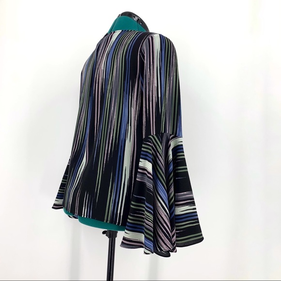 Vince Camuto Striped Print Flounce Sleeve Blouse, Medium - Picture 8 of 16